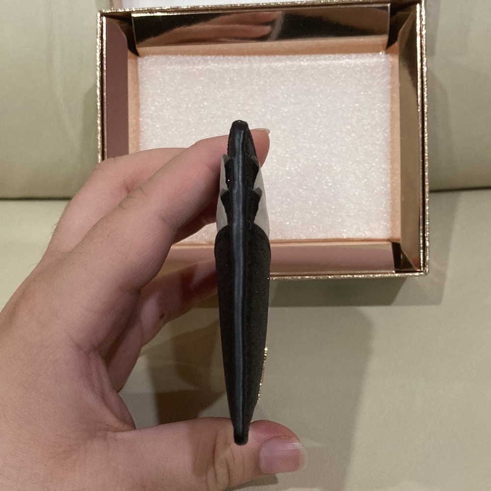 NWT Kate Spade Black Sparkle Glitter Glimmer Boxed Small Slim Card Holder Wallet - Picture 8 of 15